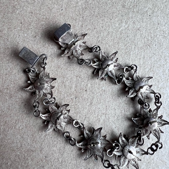 Antique Edelweiss Filigree Bracelet - Picture 3 of 10
